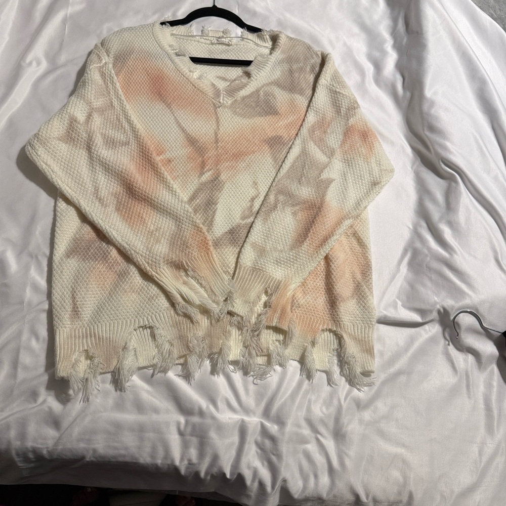 Women's Cream and Orange Sweater